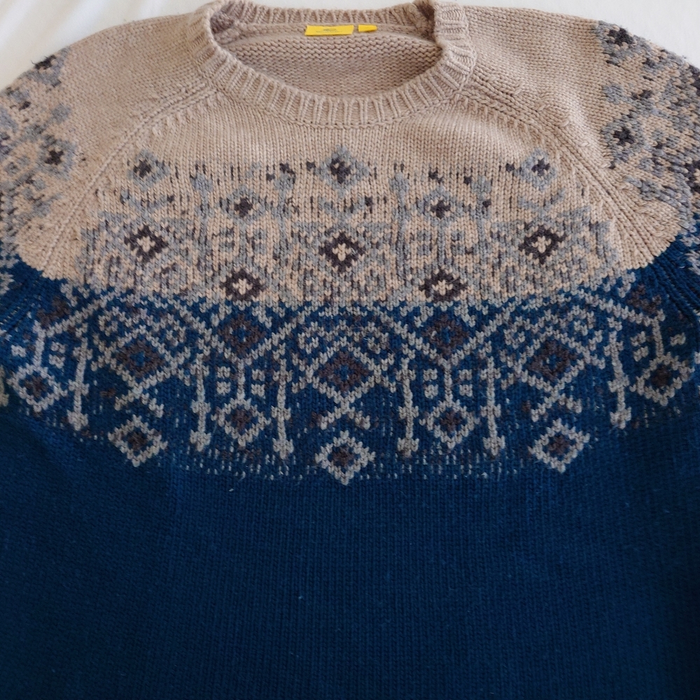 Roberta Roller Rabbit Stala Fair Isle Sweater Extra Large Pine